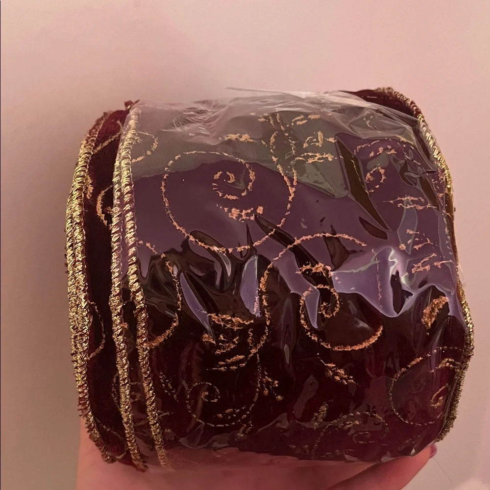 Elegant Purple and Gold Decorative Ribbon